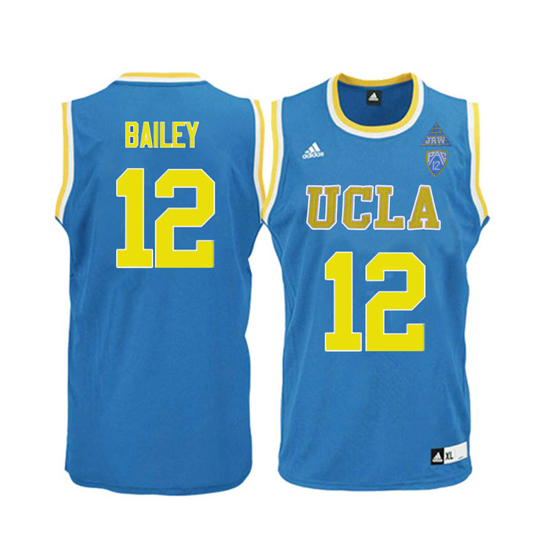 Men UCLA Bruins #12 Toby Bailey College Basketball Jerseys-Blue
